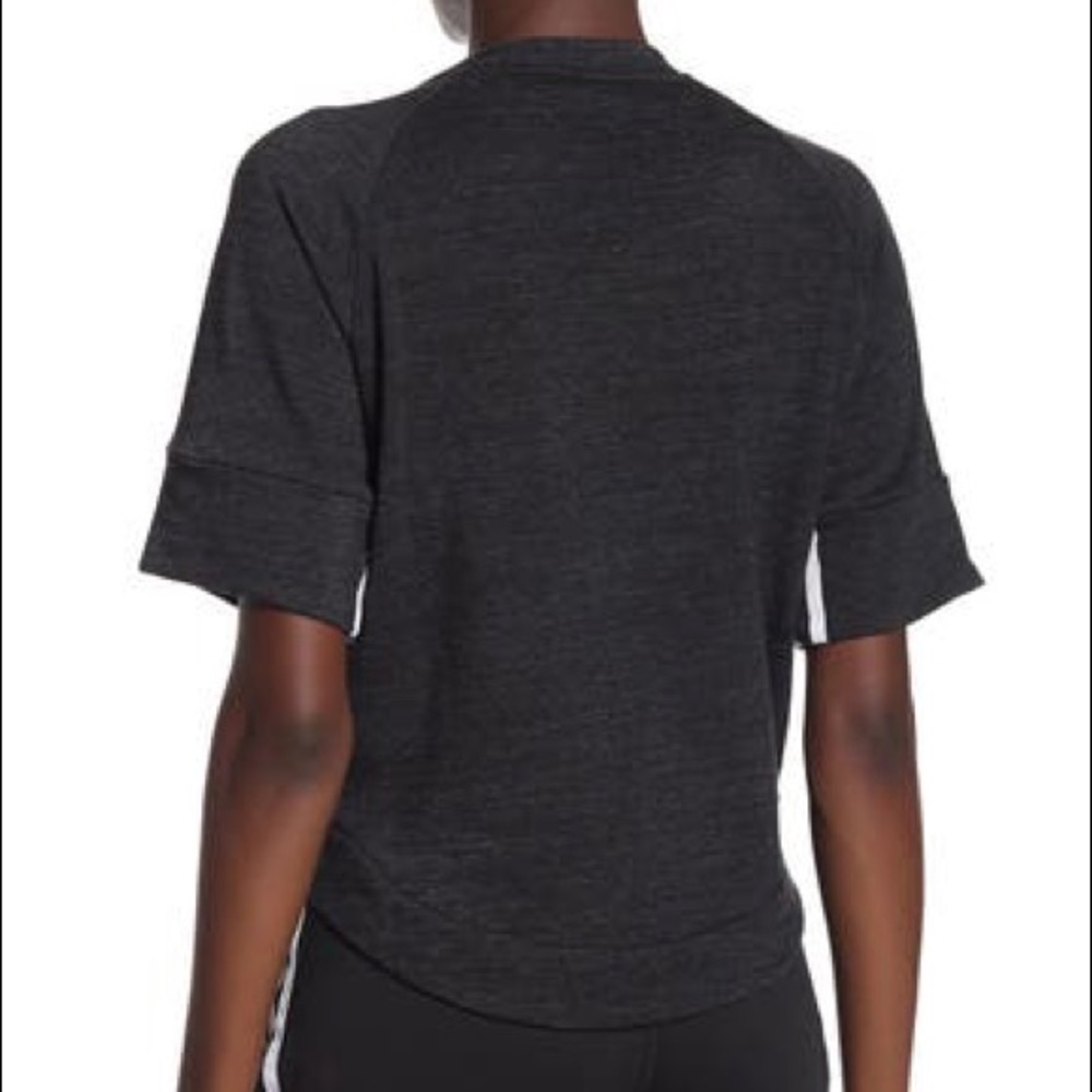 Adidas Heathered Raglan Sleeve Crop Sweatshirt - Picture 2 of 7